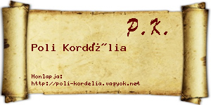Poli Kordélia névjegykártya